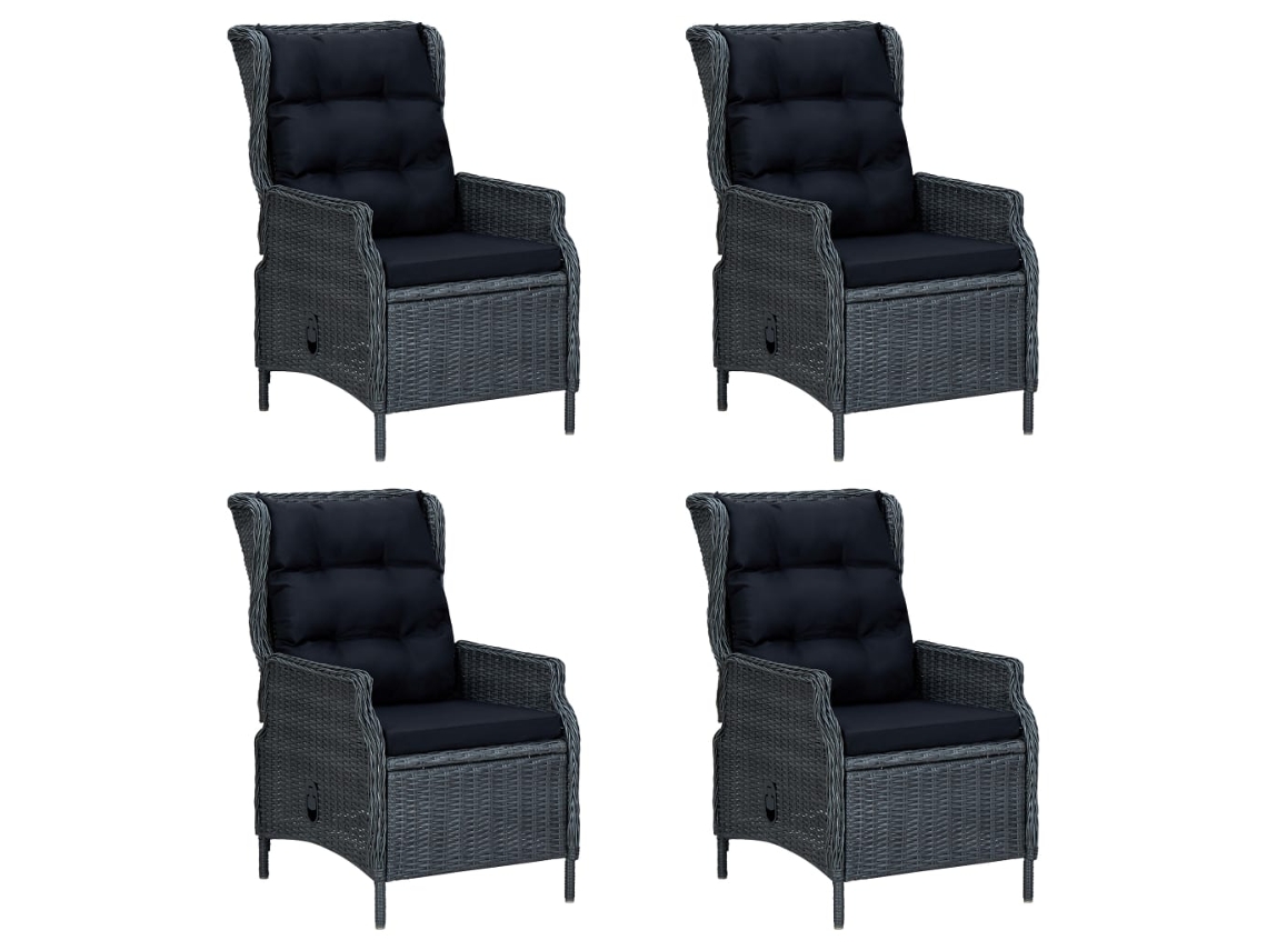 Maison Exclusive - 5 Pcs Conjunto De Jantar Para Jardim Cinzento-escuro