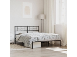 Estrutura De Cama Com Cabeceira 160x200 Cm Metal Preto