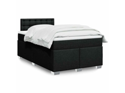 Vidaxl Cama Boxspring Com Colchão 120x190 Cm Tecido Preto