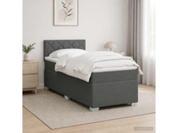 Vidaxl Cama Box Spring Com Colchão E Led Cinzento-escuro 80 X 200 Cm