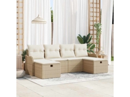 Vidaxl Conjunto De Sofás 6 Unid. 6-número De Lugares Bege E Creme