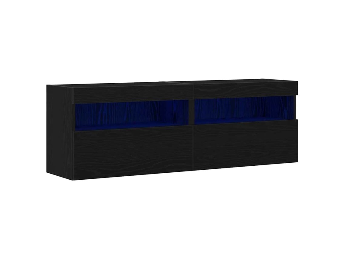 Armário de Tv de Parede Carvalho Preto 60x30x40 cm MAISON EXCLUSIVE