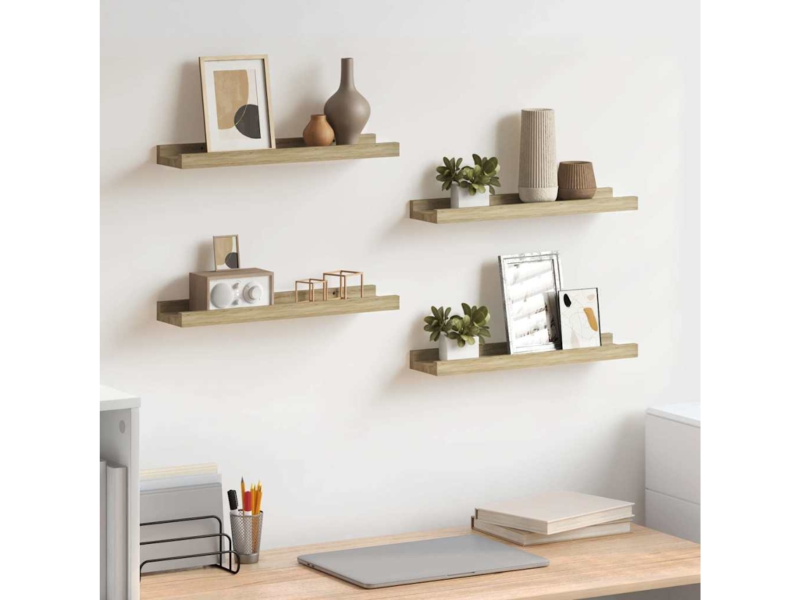 Vidaxl Prateleiras De Parede 4 Pcs 40x9x3 Cm Carvalho Sonoma