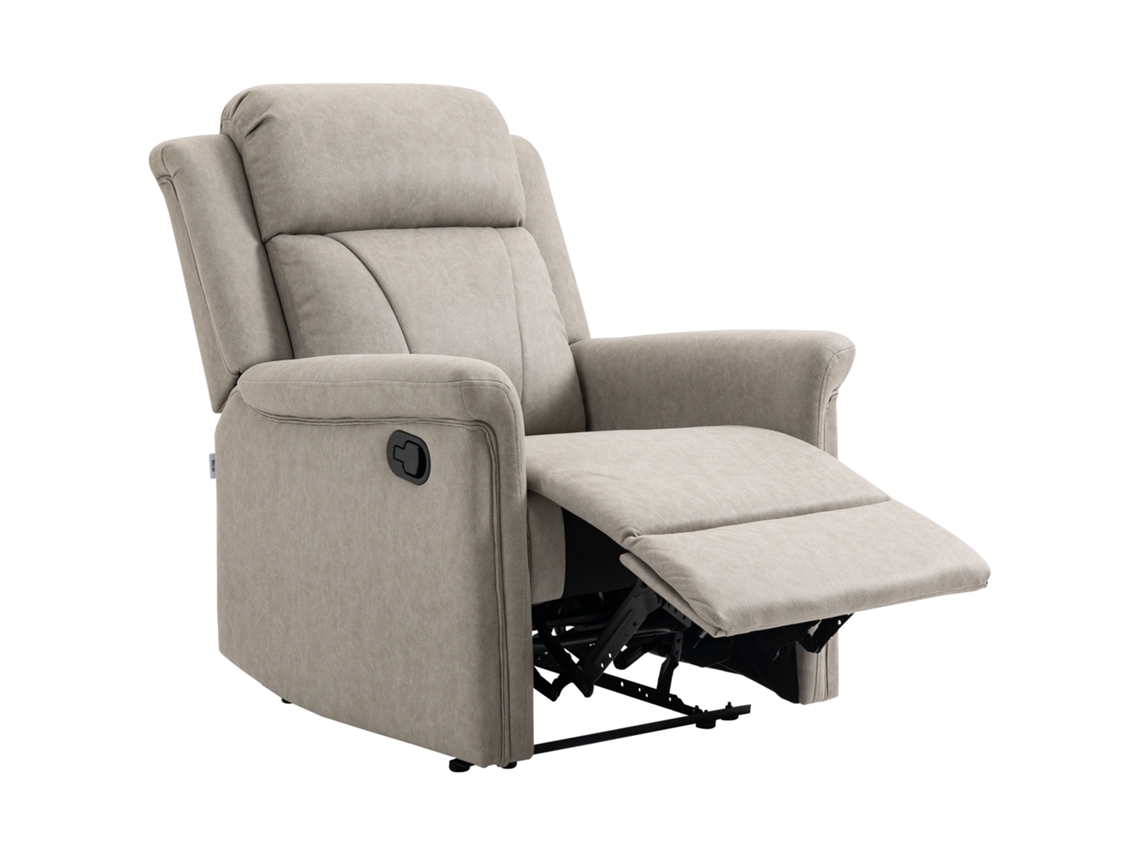 Poltrona Relax Reclinável Até 135º Com Apoio Para Os Pés Encosto Alto 78x96x102 Cm Cinza