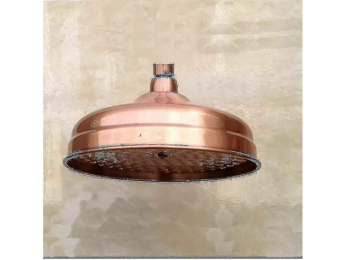 Chuveiro De Cobre, 20 Cm (8 Polegadas) De Diâmetro, Chuveiro Fixo De Alta Pressão Com Ângulo Ajustável - Dourado