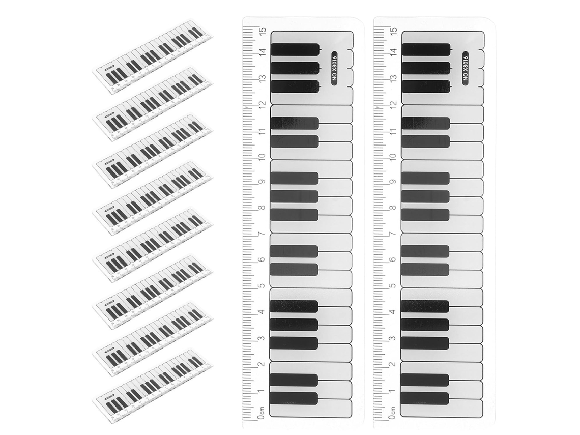 Régua De Piano Plástico 15cm 10 Unidades Com Design Musical Exclusivo Para Decoração Escolar Ferramenta Medição Precisa