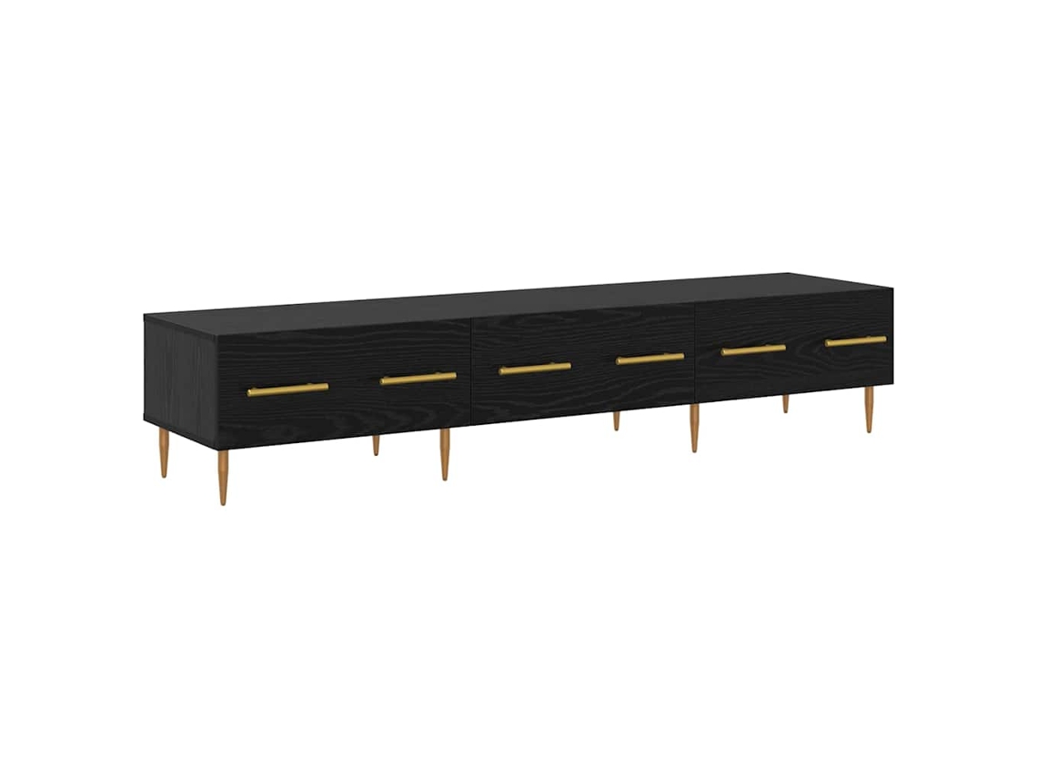 Móvel para TV com gaveta em carvalho preto, 150x36x30 cm, EXCLUSIVO DA MAISON