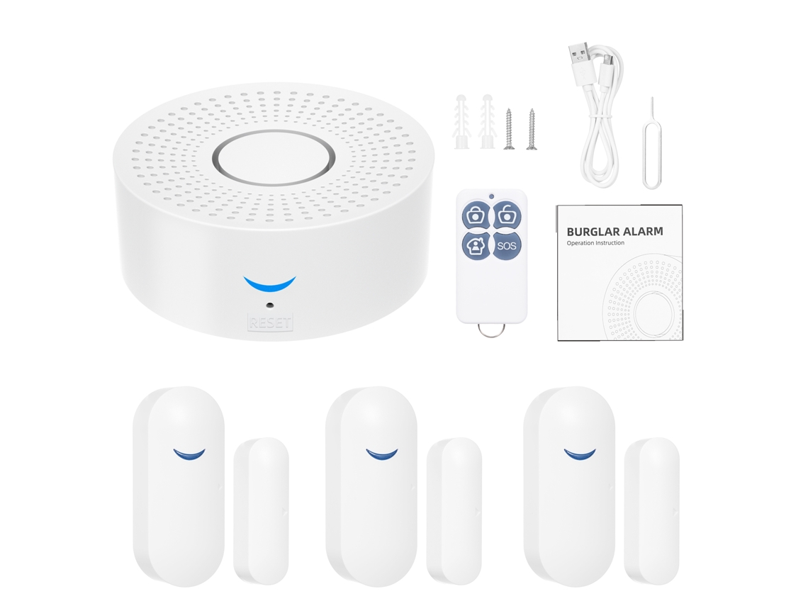 Sistema de Alarme WiFi com Sensor de Porta/Ventana e Botão de Emergência