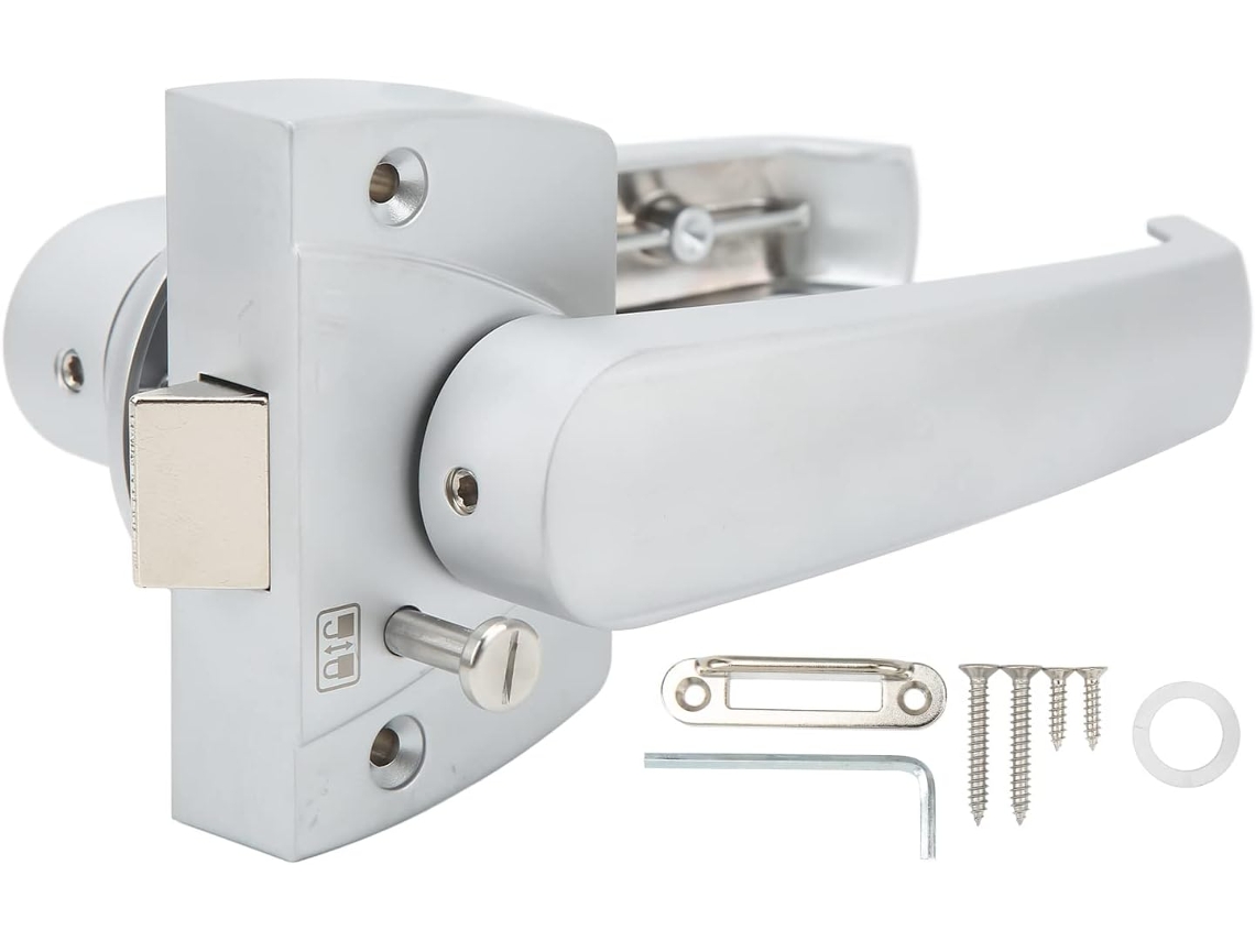 Fechadura De Porta Banheiro Em Liga Alumínio Para Portas Com Espessura 30a 35mm, Ideal Para Veículos Recreativos