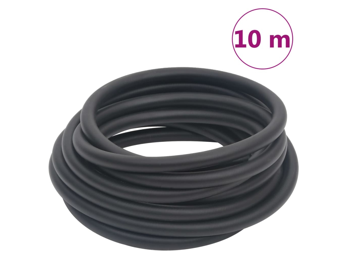 Vidaxl Mangueira De Ar Híbrida 0,6" 10 M Borracha E Pvc Preto