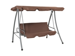 Vidaxl Baloiço De Jardim Com Toldo Cor Café