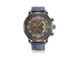 Reloj Hombre Mini Focus Cronógrafo Multifunción Resistente Al Agua Correa De Cuero
