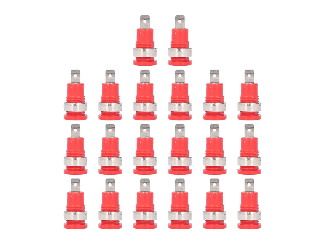 20pcs Soquete Banana 4mm com Forte Conectividade e Resistência À Corrosão para Acessórios de Teste Elétrico Red
