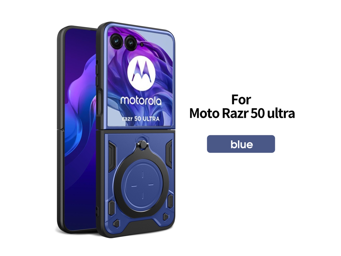 Capa Magnética Para Celular Com Suporte De Janela De Pressãoazul - Moto Razr 50 Ultra/razr Plus 2024