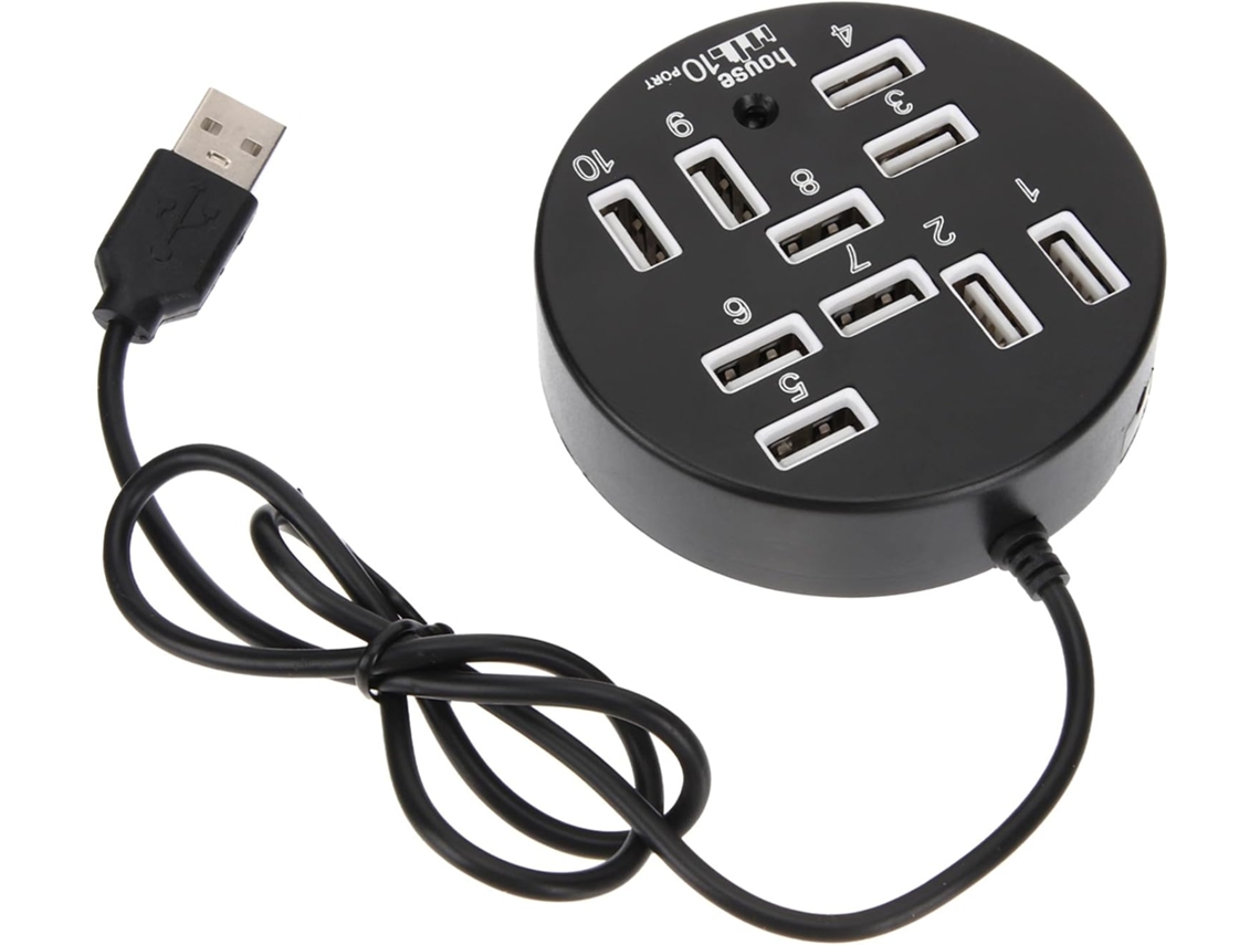 Hub Usb 2.0 De 10 Portas Com Adaptador Multi-usb Para Laptop, Design