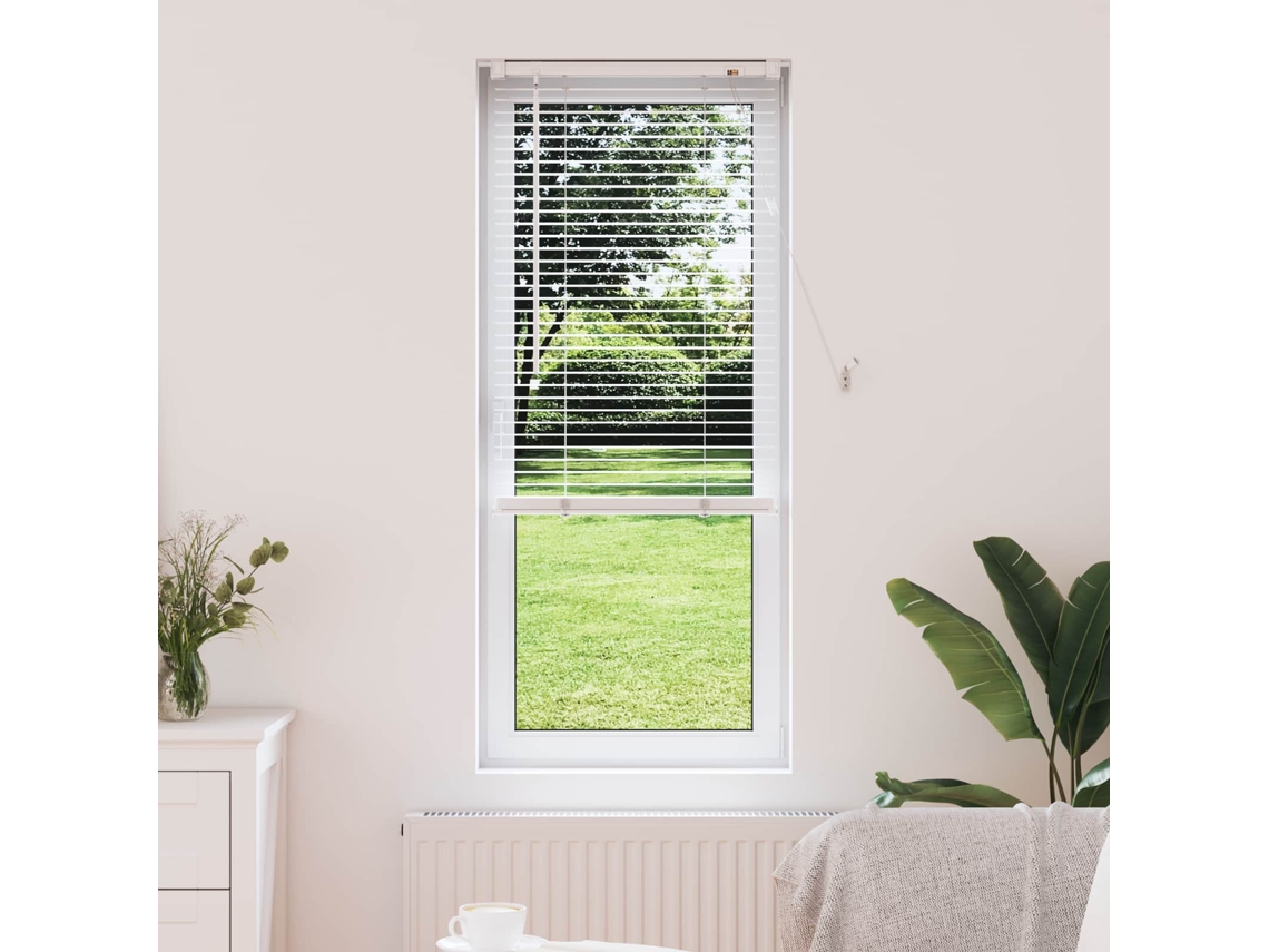 Vidaxl Cortina Veneziana Branco 150 X 50 Cm 25 Mm Pvc