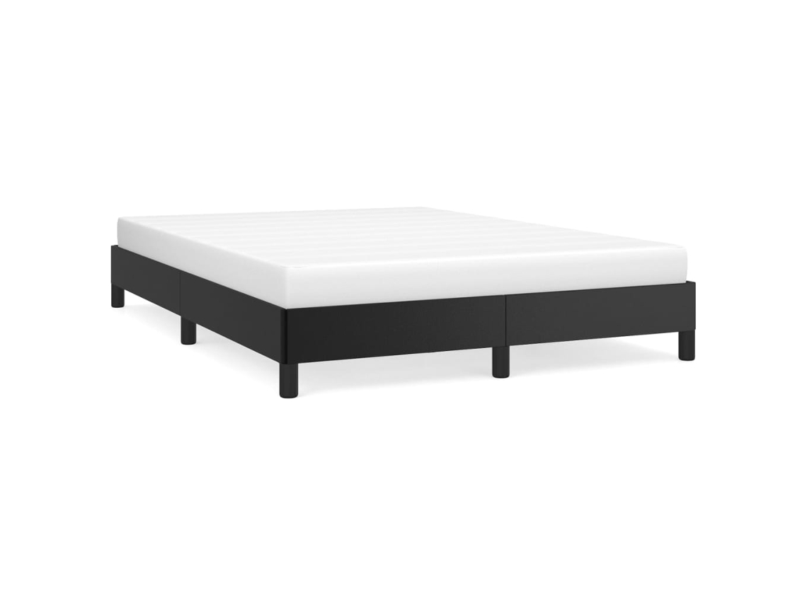 Bed Frame, Bed Frames Vidaxl Preto Couro Artificial (140 X 190 Cm)