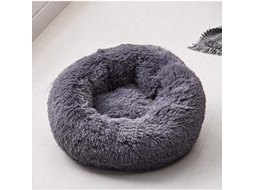 Cesta Redonda para Perro Gato, Almofada Plush (xs/40cm, Gris Oscuro) | S/MARCA