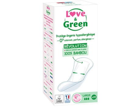 Protetores de calcinha hipoalergênicos largura 28 protetores de calcinha LOVE & GREEN