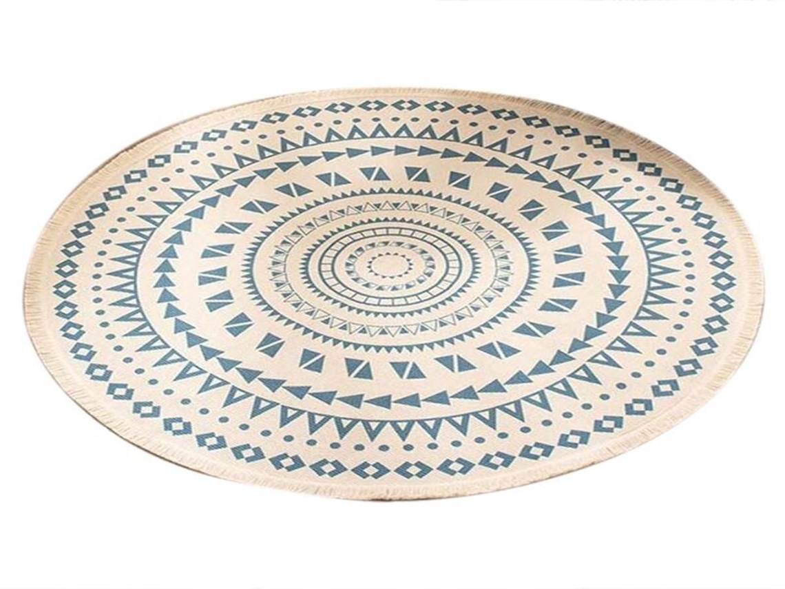 Lurelia Capacho Algodão Nórdico Azul Entrada Ø90 Cm