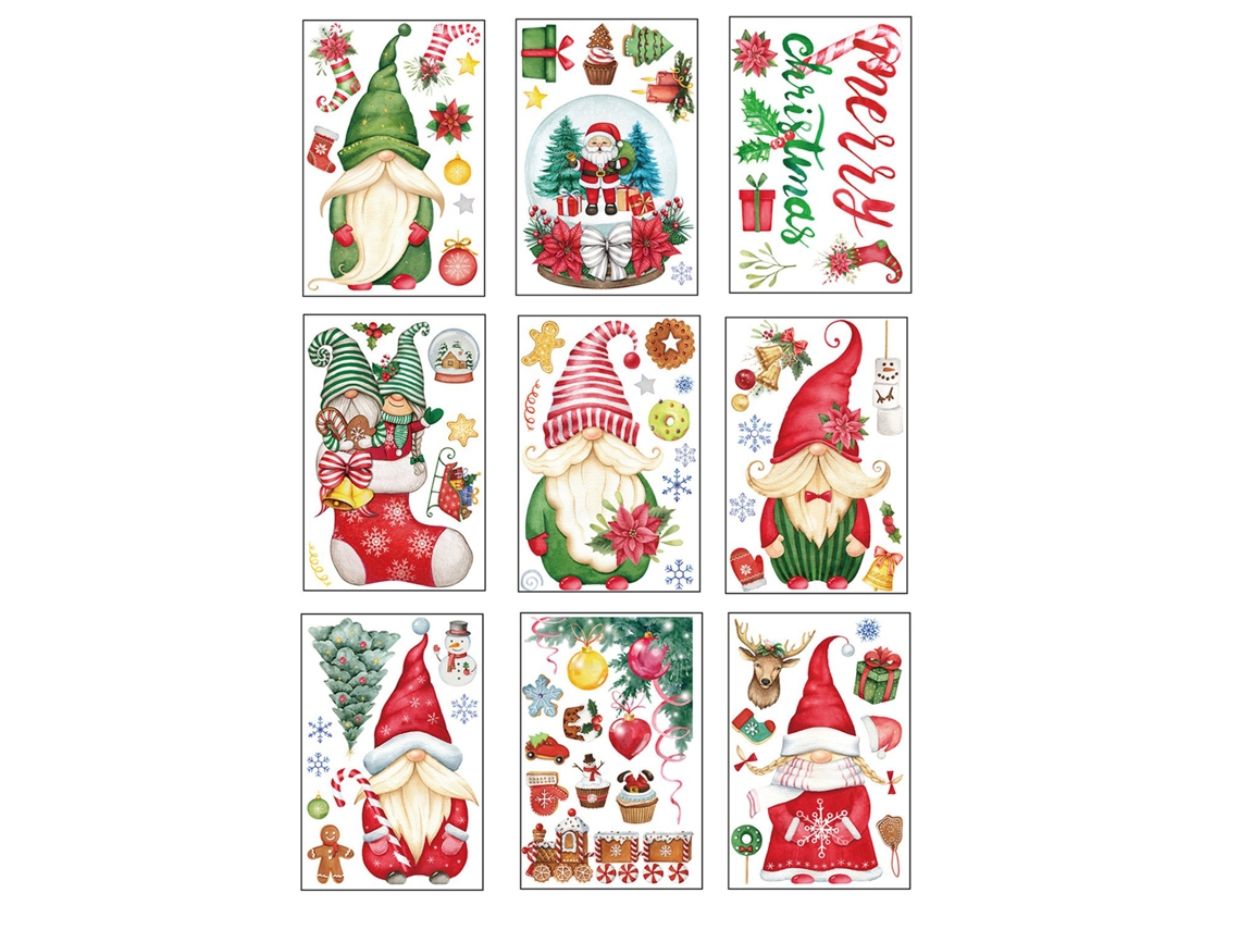 Laxiscreed Gnome De Natal 20x30cm Para Janela, Decoração Festiva De Inverno