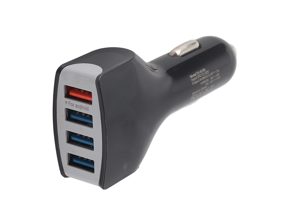 CARREGADOR RÁPIDO QC 3.0 COM 4 PORTAS USB CARRO S/MARCA