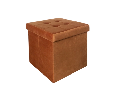 Banqueta Individual Veludo MY DEKOR Caramelo 38x38x38 CM