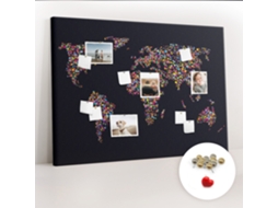 Painel De Cortiça Para Parede Mapa-múndi De Pontos Para O Quarto Das Crianças Espelharte (140x100 Cm)