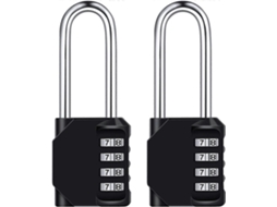 Candado de Combinación de 4 Dígitos, 6,7cm, 2 peças, antirrobo, zinc e aço inox | S/MARCA