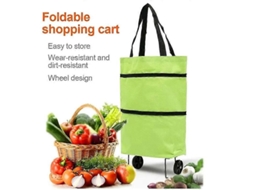 1 Carrinho De Compras Dobrável Multifuncional Portátil (com Rodas) Bolsa De Armazenamento Para Itens Essenciais Do Dia A Dia, Prática E Simples P