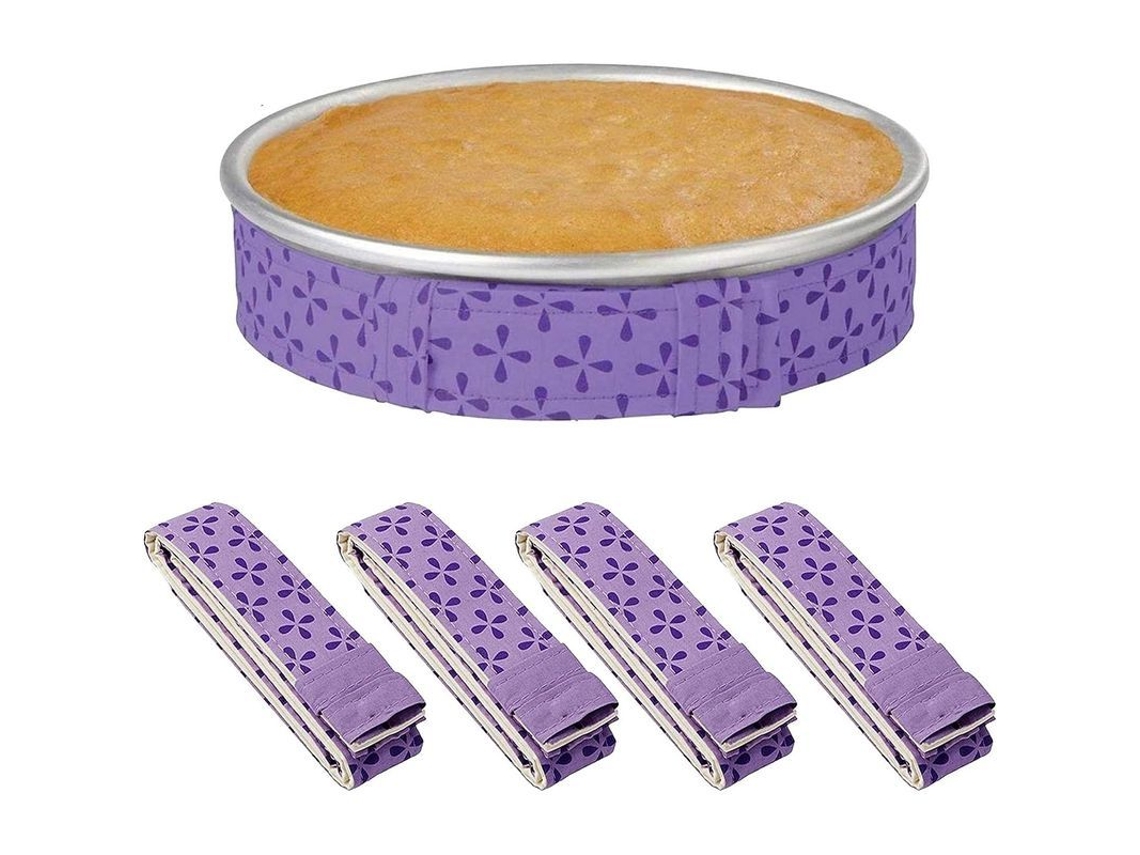 Rebe-tiras Para Assar Pastéis Absorventes, 4 Peças, Ajustáveis Para Formas Redondas De 6-12 Polegadas