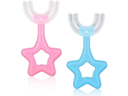 2 Escovas de Dentes Infantis Manuais em Formato U, Escova Infantil Silicone para Boca Completa. GOKOCO