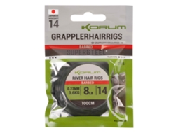 Gancho Carnívoro KORUM Grappler Hair Rigs 1M Barbed 14