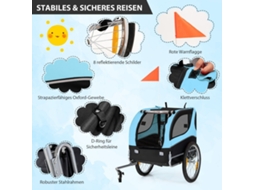 Reboque de bicicleta pet com recursos de segurança