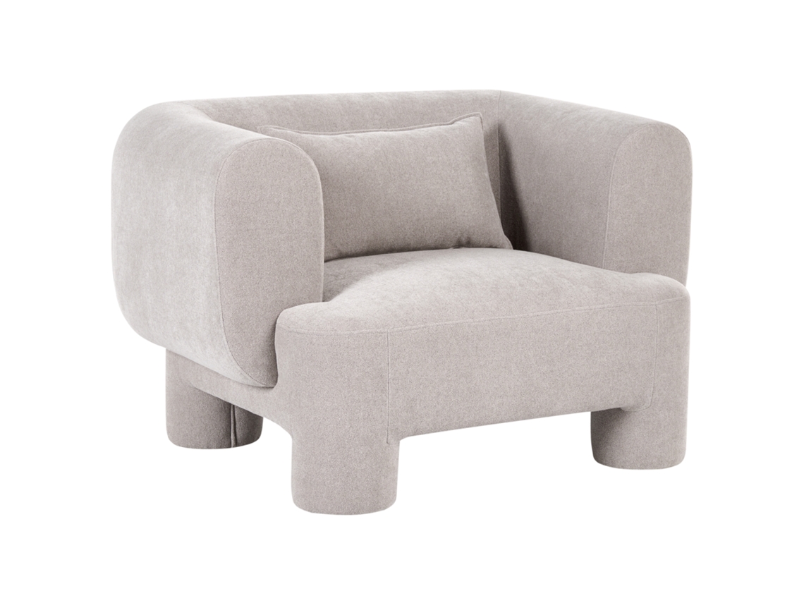 Sillón Beliani Hogbo De Tela Beige 110x93x73