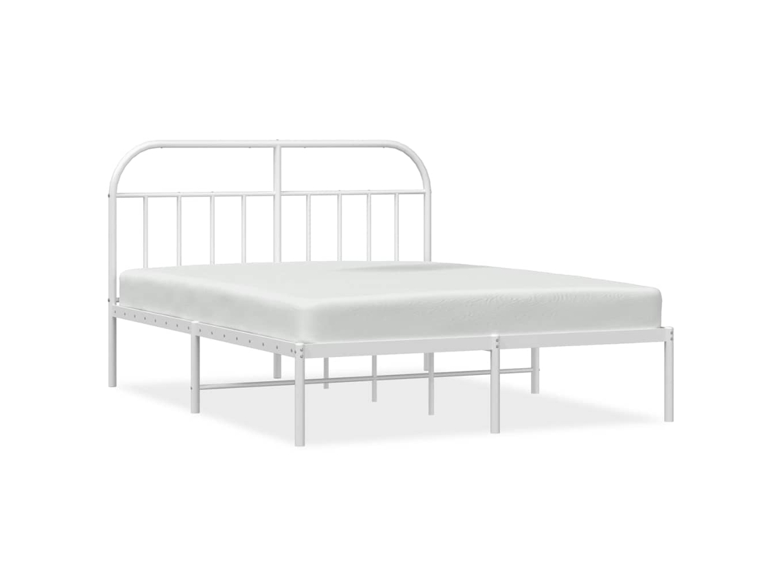 Maison Exclusive - Estrutura De Cama Com Cabeceira 150x200 Cm Metal Branco