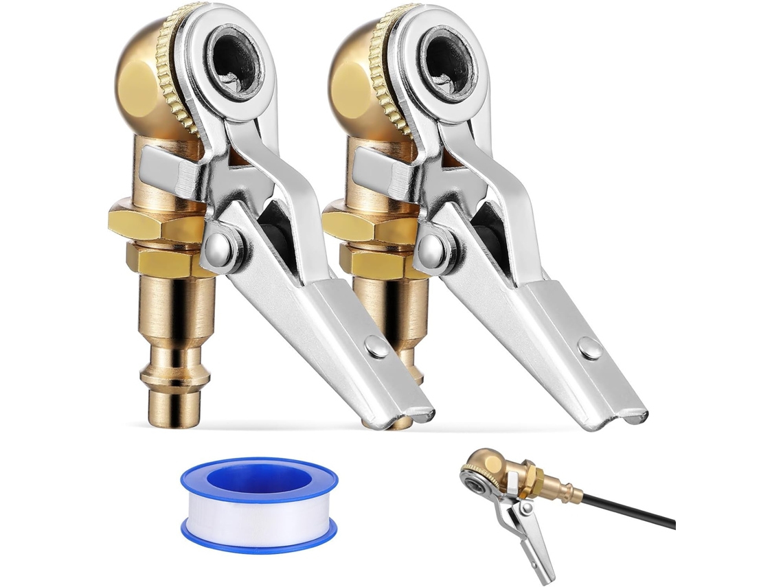 Bico De Enchimento De Pneus De Conexão Rápida Em Cobre De 2 Peças, Interface De 1/4".
