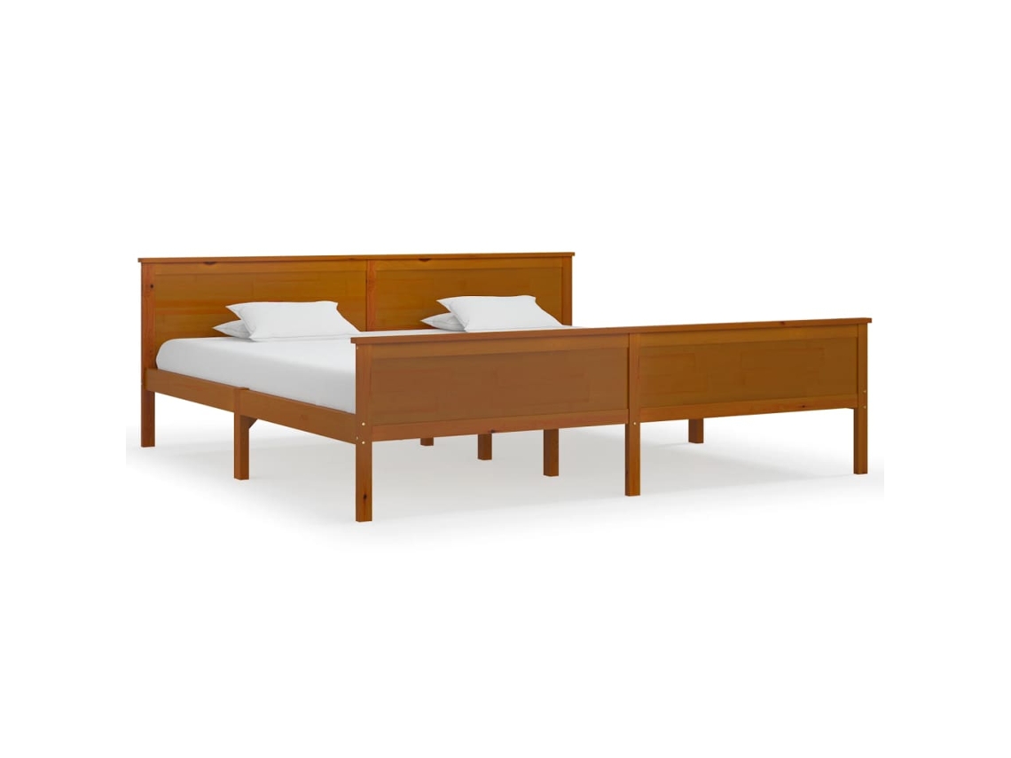 Bed Frame, Bed Frames Vidaxl Marrom Madeira De Pinho (200 X 200 Cm)