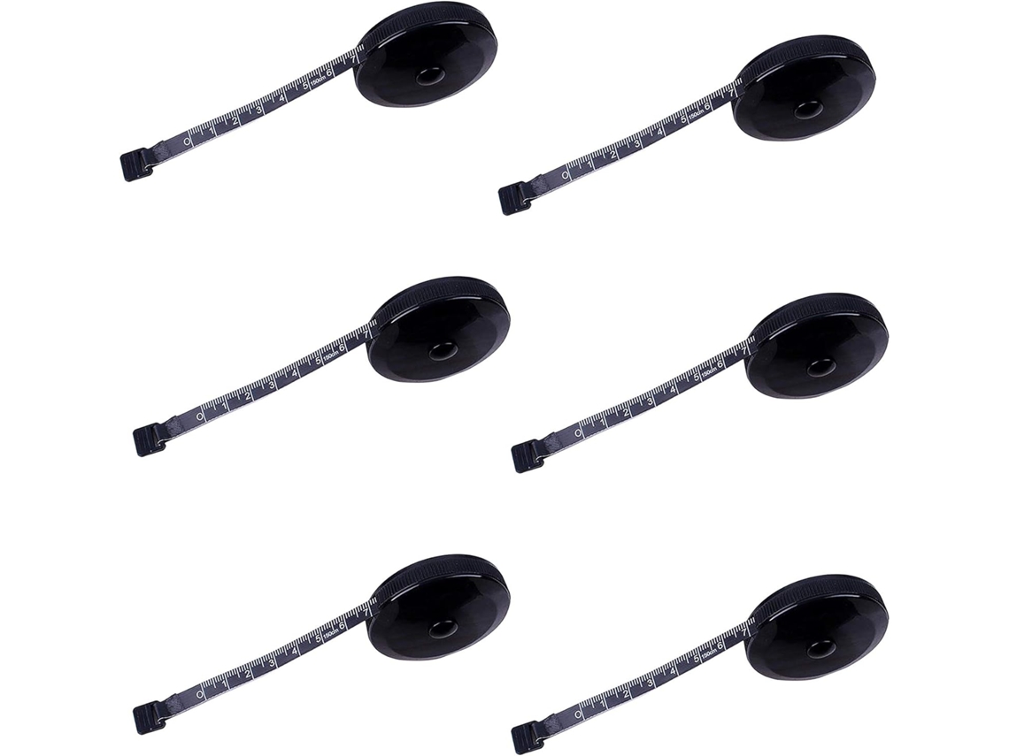 Conjunto De 6 Fitas Métricas Retráteis E Flexíveis Com Botão E Escala Dupla