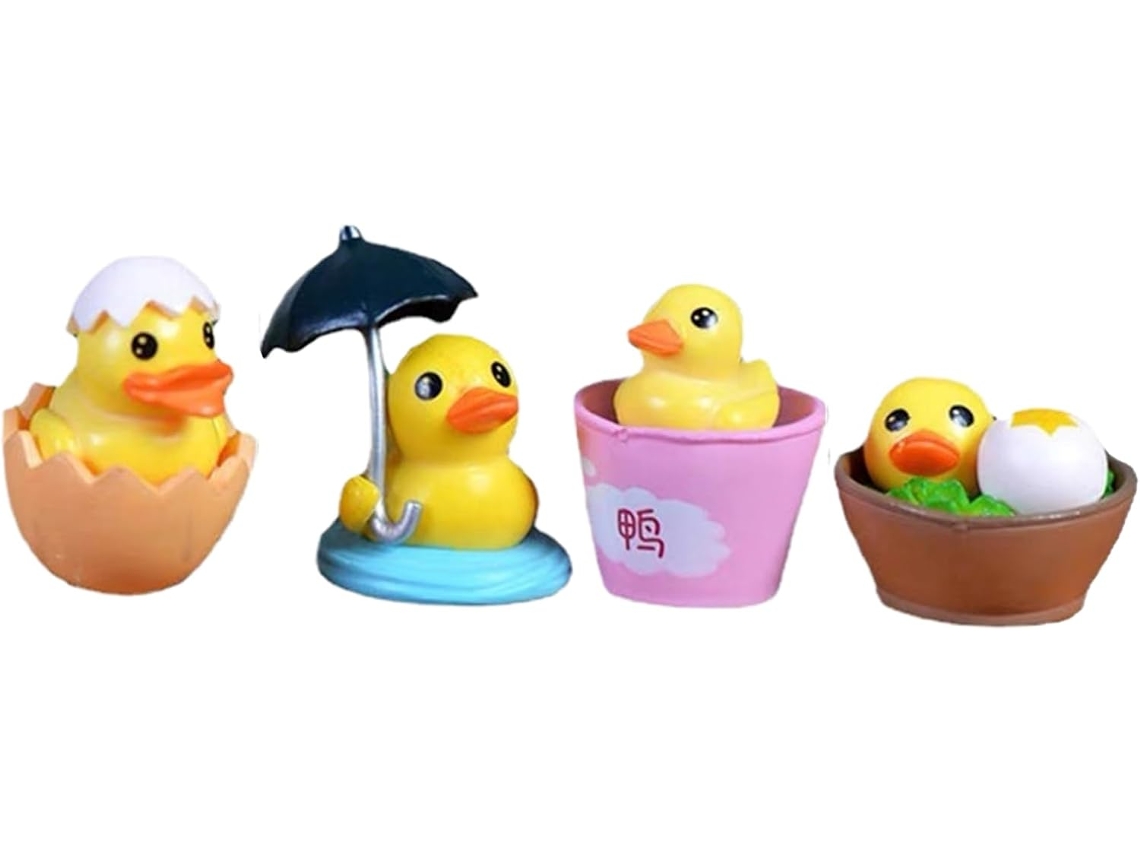 Patinhos em Miniatura para Casas de Bonecas Feitos de Pvc em Miniatura Patinhos em Miniatura para Jardim e Paisagismo CHABERLU