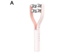 Massageador Facial Ems com Rolo em Formato de V, Rosa. GOKOCO