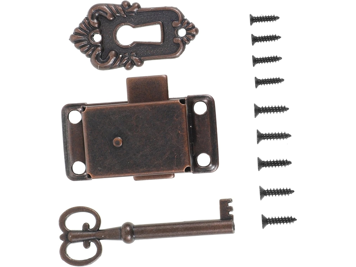 Conjunto De Fechadura Vintage Com Chave Para Móveis E Armários, Fácil