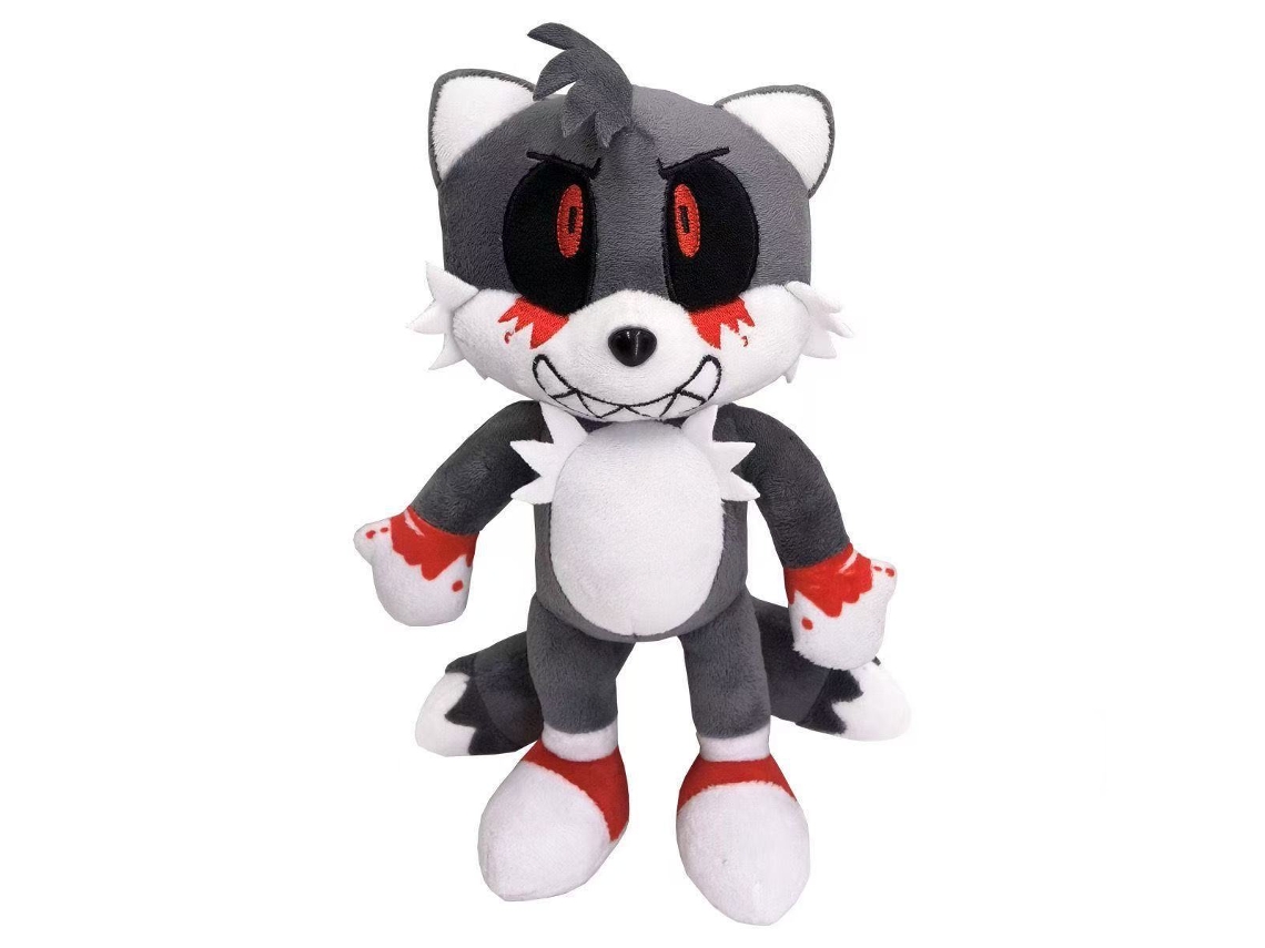 Novo Brinquedo de Pelúcia Super Sonic com Cabeça Grande, Tails e Knuckles, 30 Cm, Versão Cinza GOKOCO