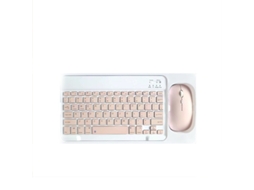 Conjunto De Teclado E Mouse Bluetooth - Teclado E Mouse Sem Fios Recarregáveis De 10 Polegadas Com Estojo (rosa)
