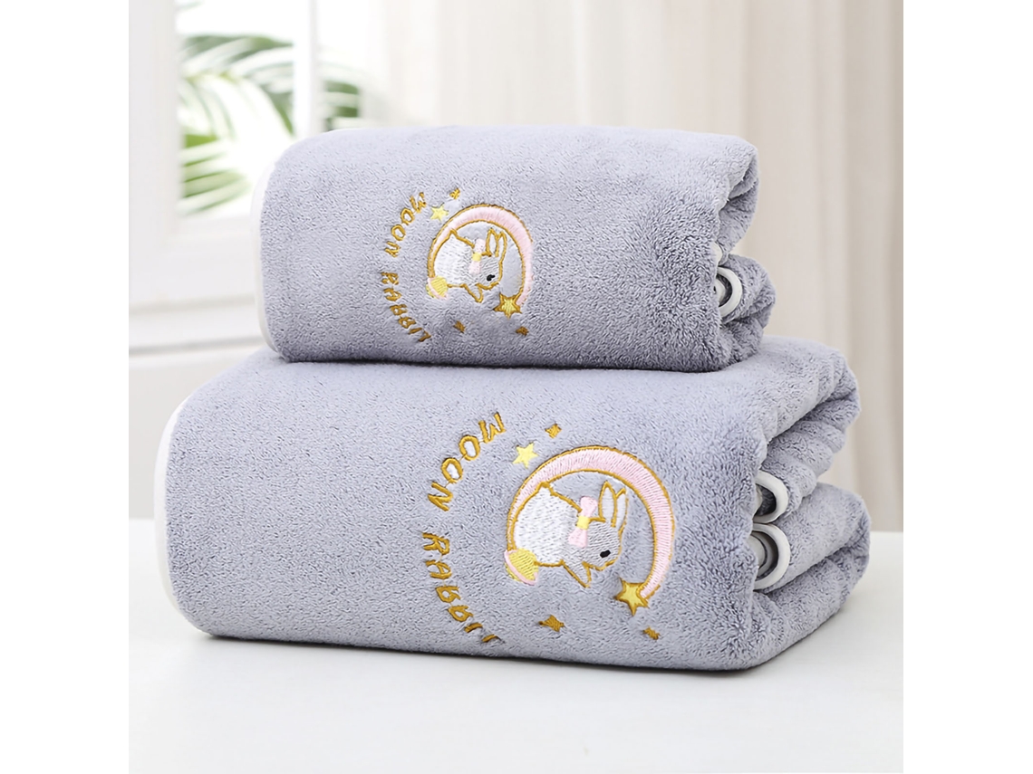 Toalha De Banho Coral Fleece Cinza Macia Absorvente 34x76