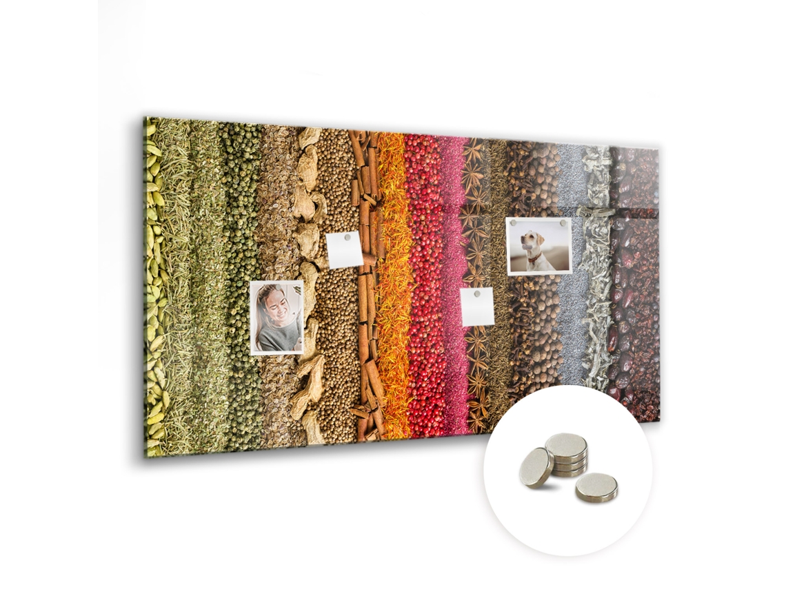 Quadro Magnético Fileiras De Especiarias Para A Cozinha Espelharte (120x60 Cm)
