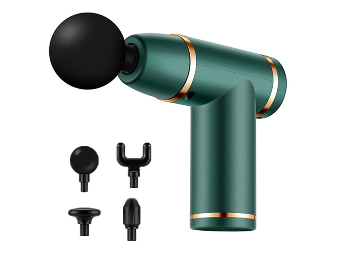 Pistola de massagem portátil recarregável USB Brilvibera Mini para fáscia, relaxamento muscular e condicionamento físico (168 modelos verdes)