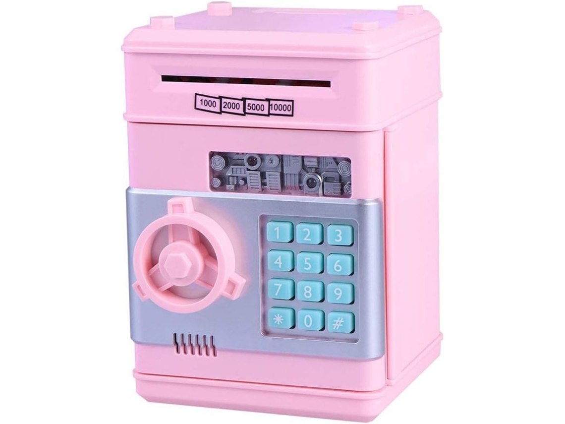 Caja De Ahorros Electrónica Para Niños Com Senha E Entrada Automática De Dinheiro Em Papel