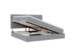 SYFAX™ Cama de Armazenamento Led com Colchão Cinzento claro