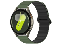 Bracelete para Samsung Galaxy Watch 7/6/5/fe Silicone Brilhante Magnético Loop Verde exército e Preto XIAOMOYU